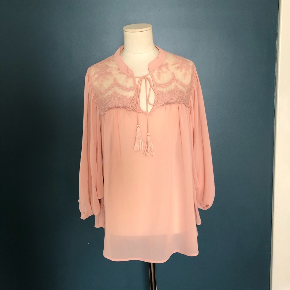 She + Sky Blush Color Blouse